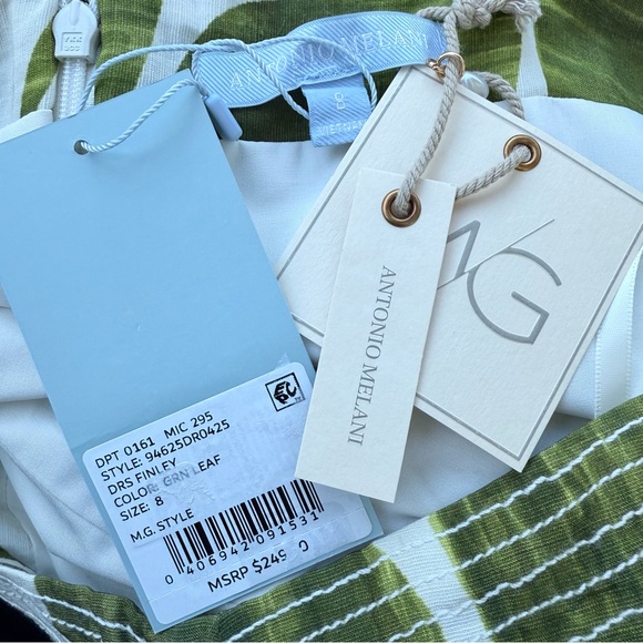 Antonio Melani M.G. Style Finley Linen Blend Sweetheart Neck Maxi Dress NWT $249 - Picture 13 of 16